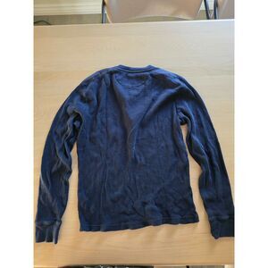 Banana Republic long sleeve waffle henley shirt size S blue